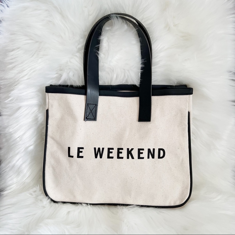 NWOT Le Weekend Mini Canvas Tote